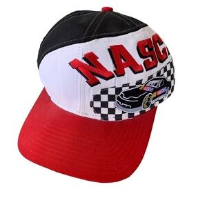 Vintage NASCAR SnapBack Hat by Kudzu All Over Print Car Racing Cap Retro